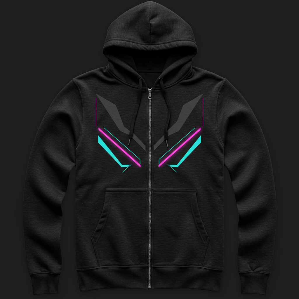 Black gamer-inspired unisex hoodie